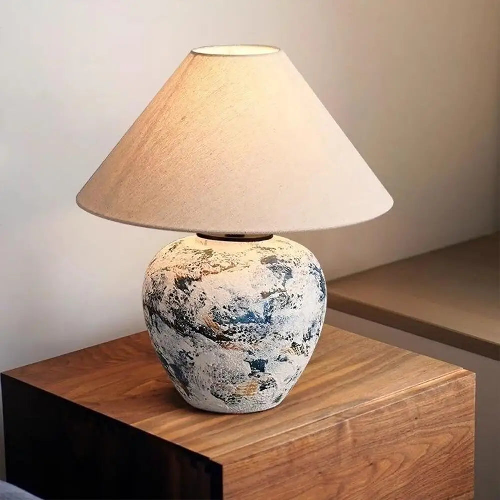 Lampe Japonaise Céramique Artisanale Mathilde Onde - Matière Délicate & Présence Singulière