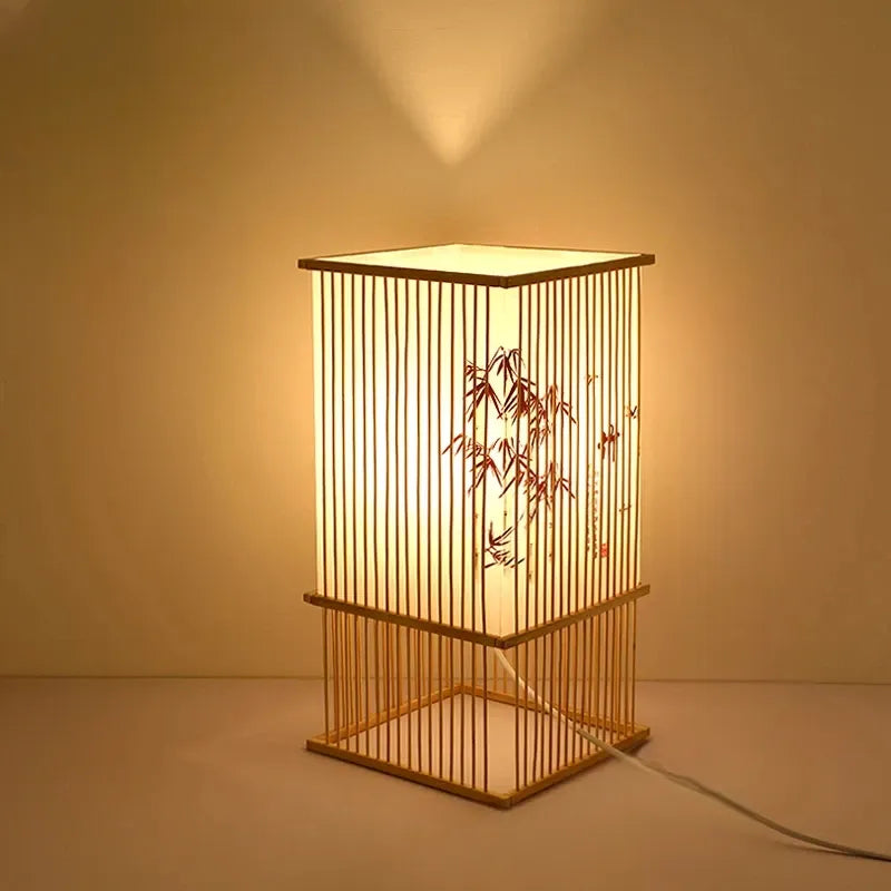 Lampe Japonaise à Poser Bambou Hélène Voûte - Une Présence Naturelle Apaisante
