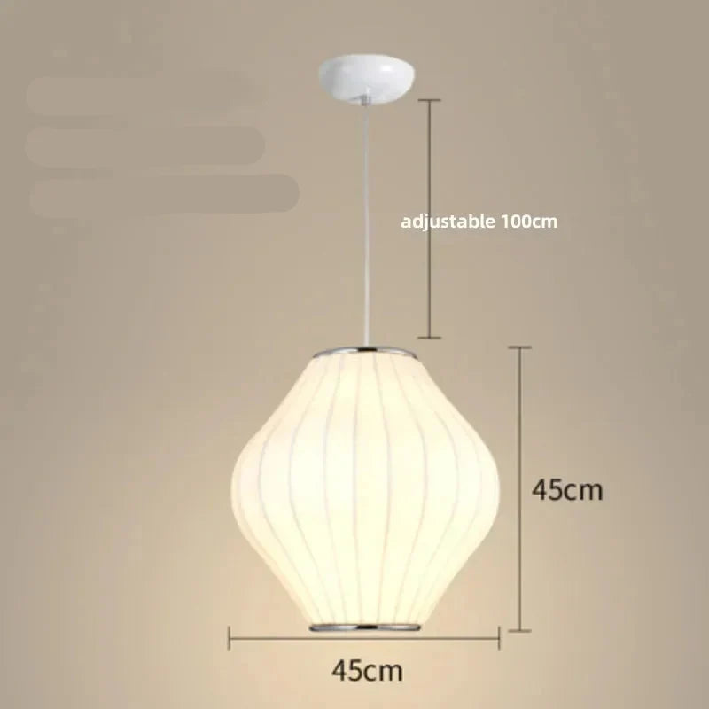 Lampe Japonaise Suspendue en Soie Joséphine Partition - Présence Décorative & Harmonie Intérieure