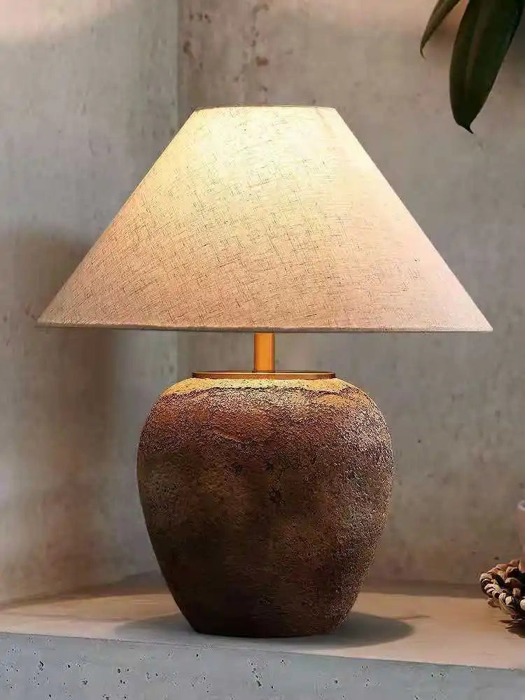 Lampe à poser — Japonaise en Céramique et Tissu