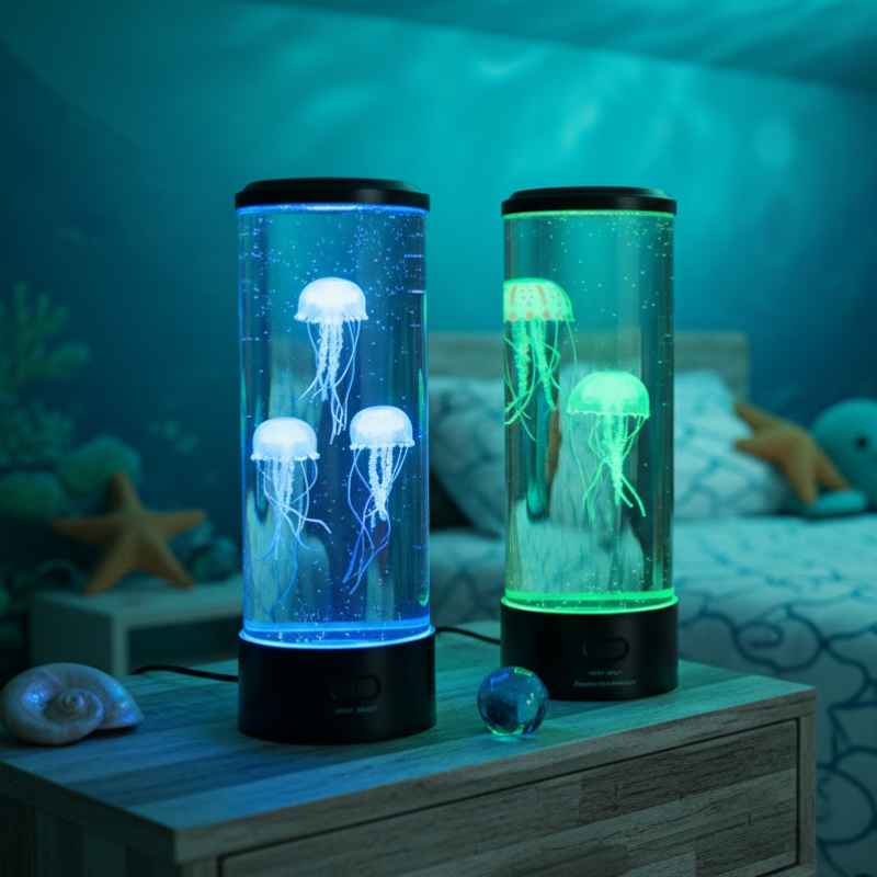 Lampe Méduse Relaxante Aquarium 3D Marine Matin - Une Touche Élégante dans le Décor