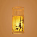 Lampe à poser — Suspendue Bambou à Motifs Noirs