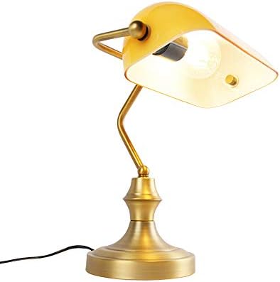 Lampe de Banquier Jaune Estelle Détour en Verre - Reflets Subtils & Décor Raffiné