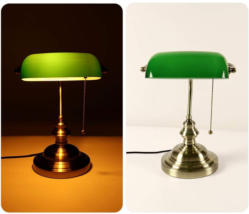 Lampe de Bibliothèque Verte Yuna Arabella - Une Touche Élégante dans le Décor