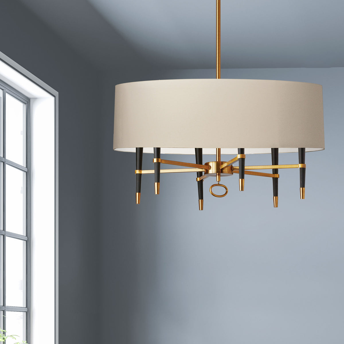 Lustre en Laiton et Tissu Élégance Vintage - Neutralighting