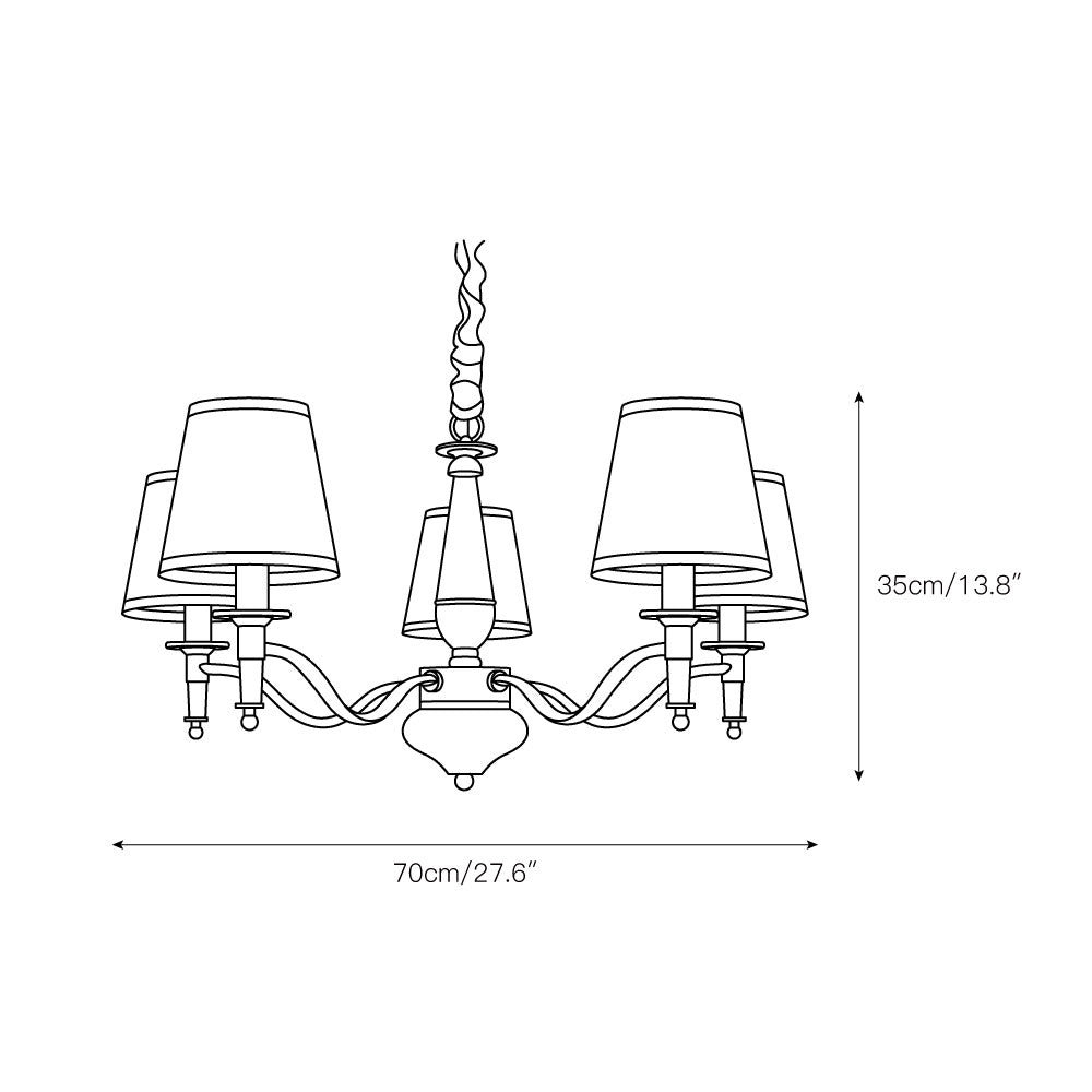 Zosolia Chandelier en Tissu et Laiton Industriel Vintage de Luxe - Neutralighting