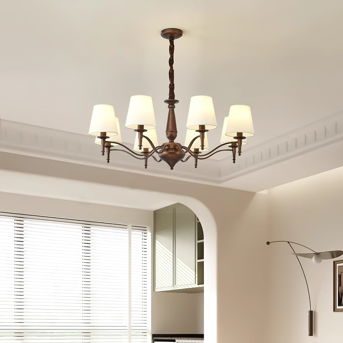 Zosolia Chandelier en Tissu et Laiton Industriel Vintage de Luxe - Neutralighting