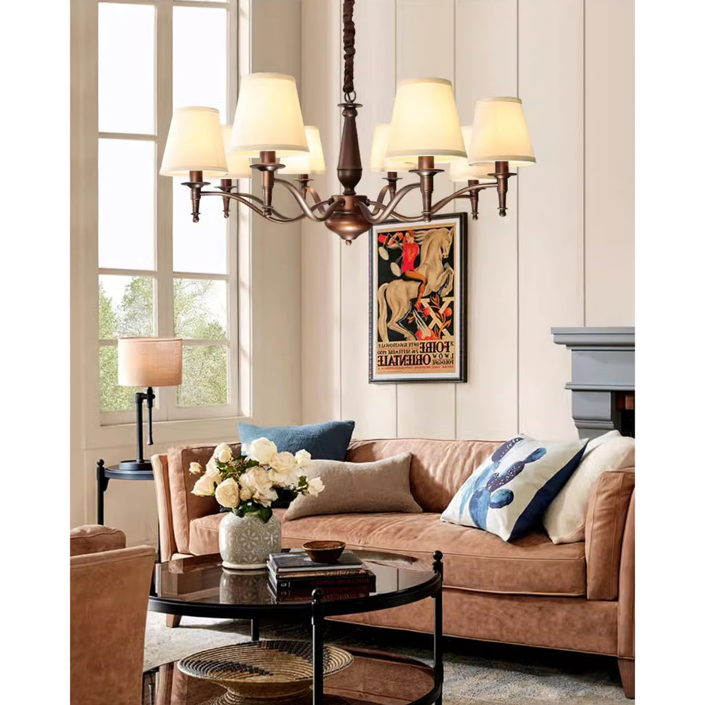 Zosolia Chandelier en Tissu et Laiton Industriel Vintage de Luxe - Neutralighting