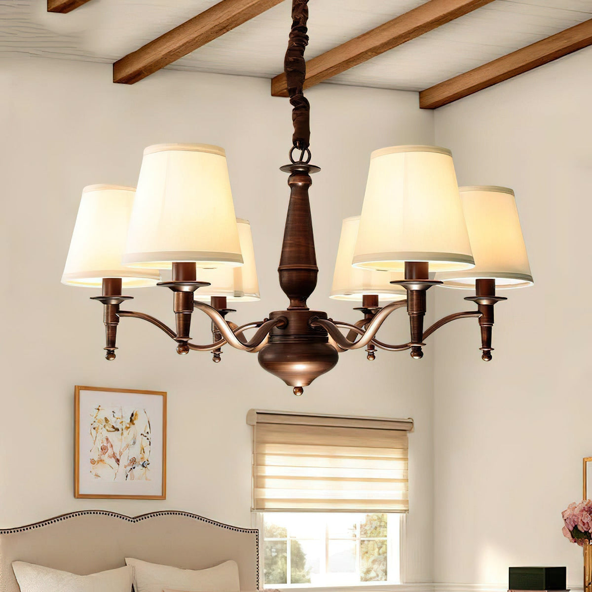 Zosolia Chandelier en Tissu et Laiton Industriel Vintage de Luxe - Neutralighting