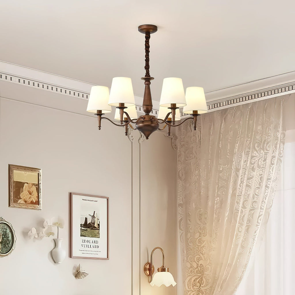 Zosolia Chandelier en Tissu et Laiton Industriel Vintage de Luxe - Neutralighting