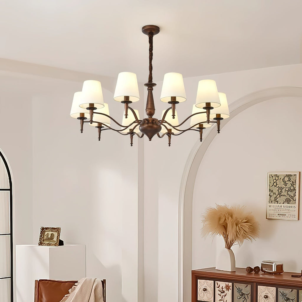 Zosolia Chandelier en Tissu et Laiton Industriel Vintage de Luxe - Neutralighting