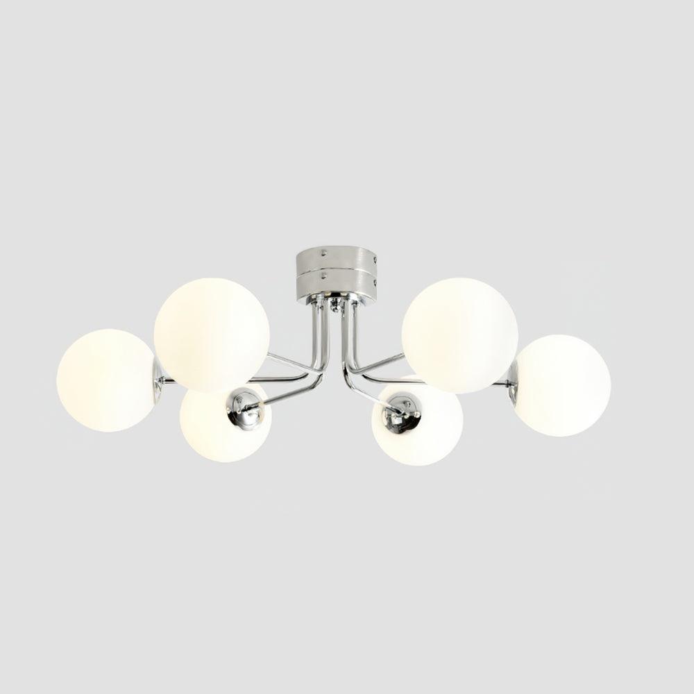 Lustra Plafonnier Globe Blanc Doré - Neutralighting