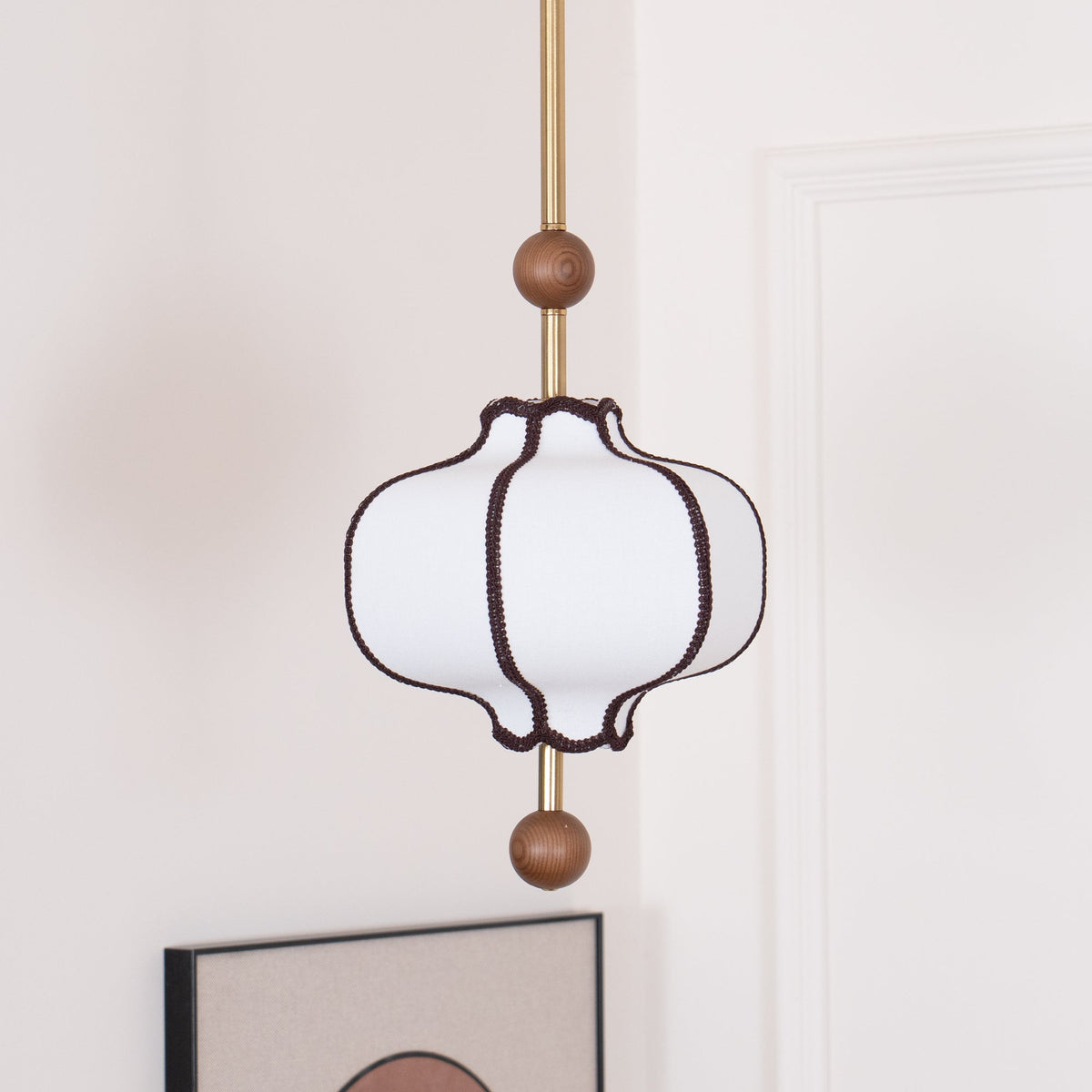 Lustra Suspension Lampe Lanterne en Tissu pour Salon - Neutralighting
