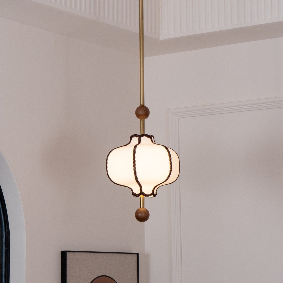 Lustra Suspension Lampe Lanterne en Tissu pour Salon - Neutralighting