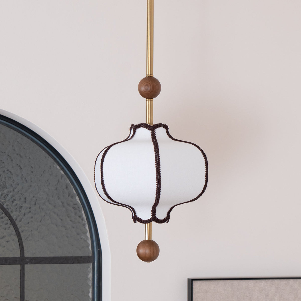 Lustra Suspension Lampe Lanterne en Tissu pour Salon - Neutralighting