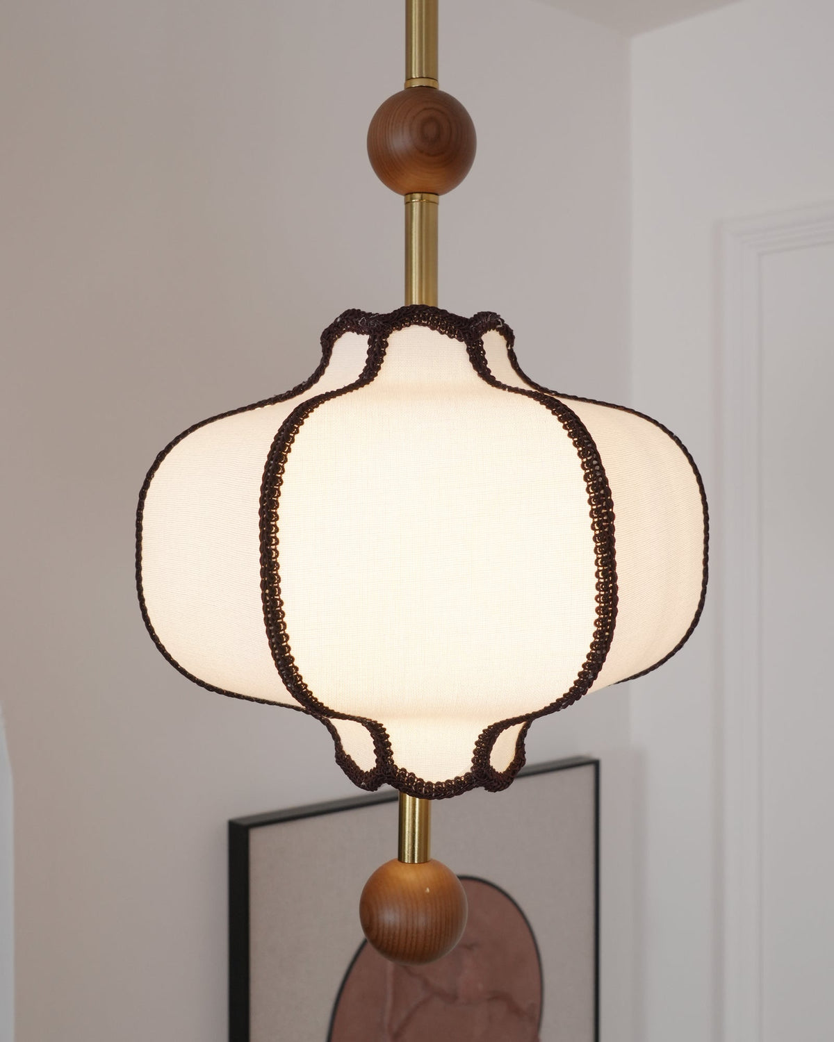 Lustra Suspension Lampe Lanterne en Tissu pour Salon - Neutralighting