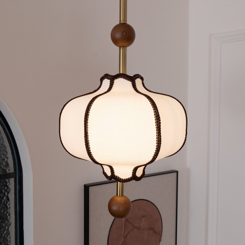 Lustra Suspension Lampe Lanterne en Tissu pour Salon - Neutralighting