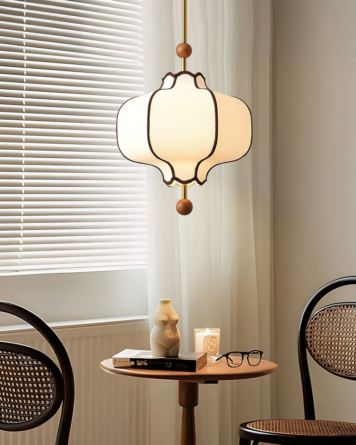 Lustra Suspension Lampe Lanterne en Tissu pour Salon - Neutralighting