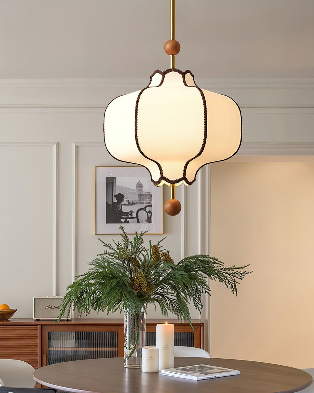 Lustra Suspension Lampe Lanterne en Tissu pour Salon - Neutralighting
