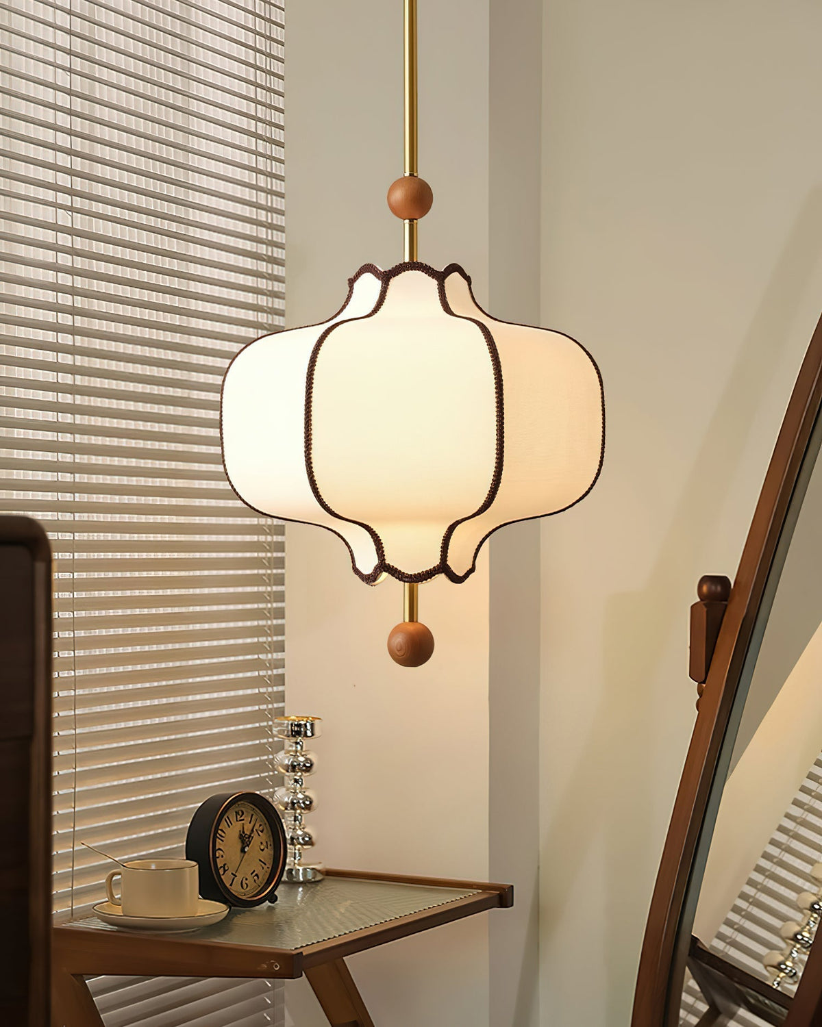 Lustra Suspension Lampe Lanterne en Tissu pour Salon - Neutralighting