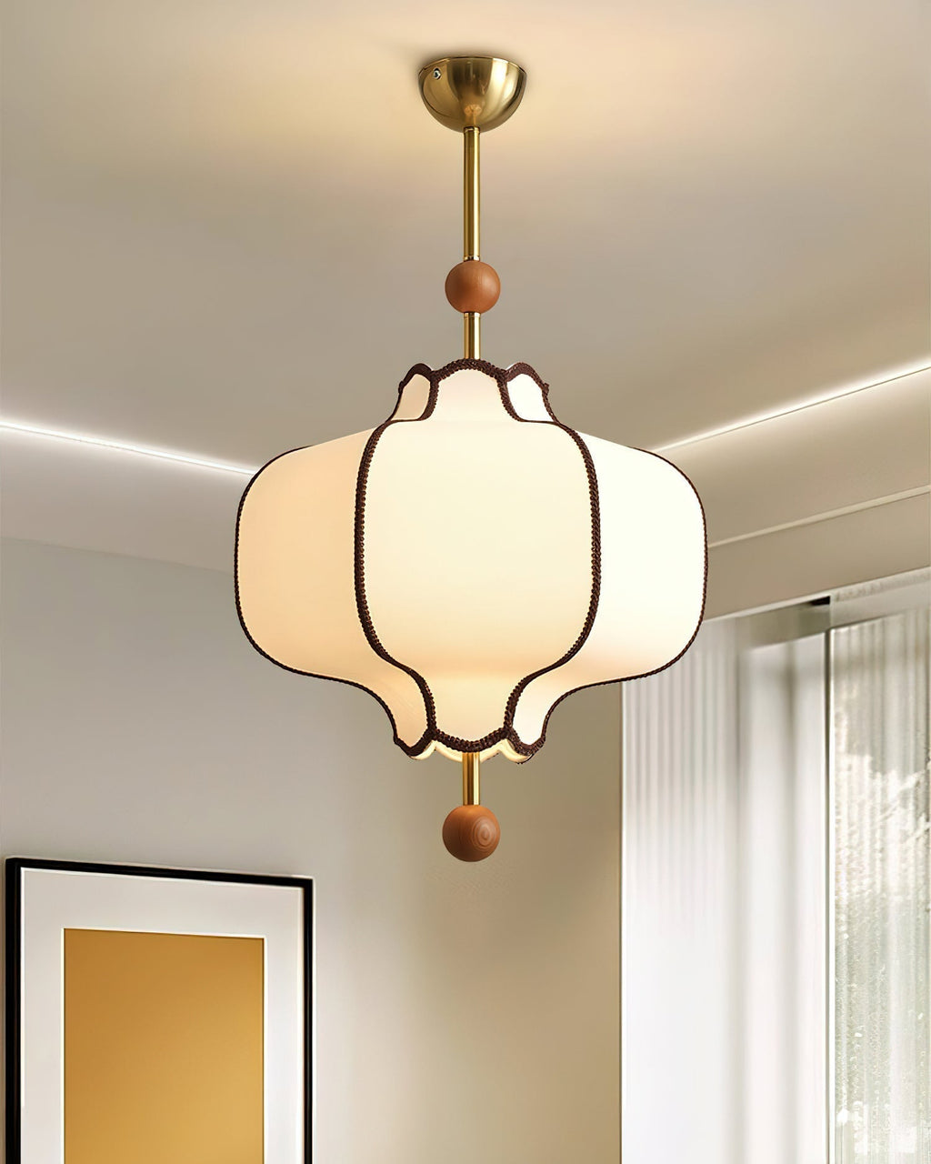 Lustra Suspension Lampe Lanterne en Tissu pour Salon - Neutralighting