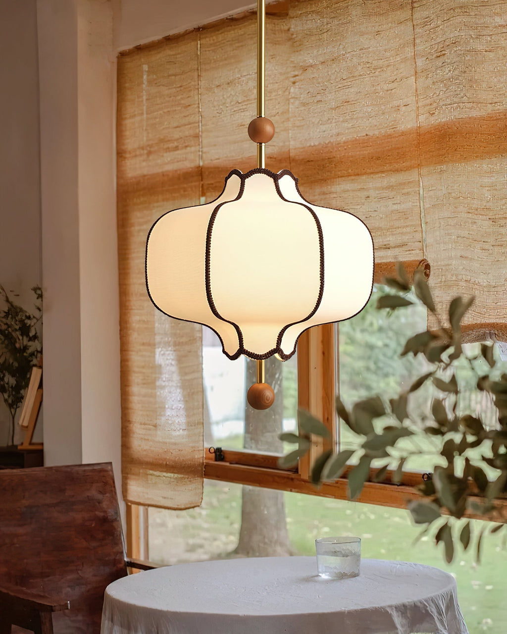 Lustra Suspension Lampe Lanterne en Tissu pour Salon - Neutralighting