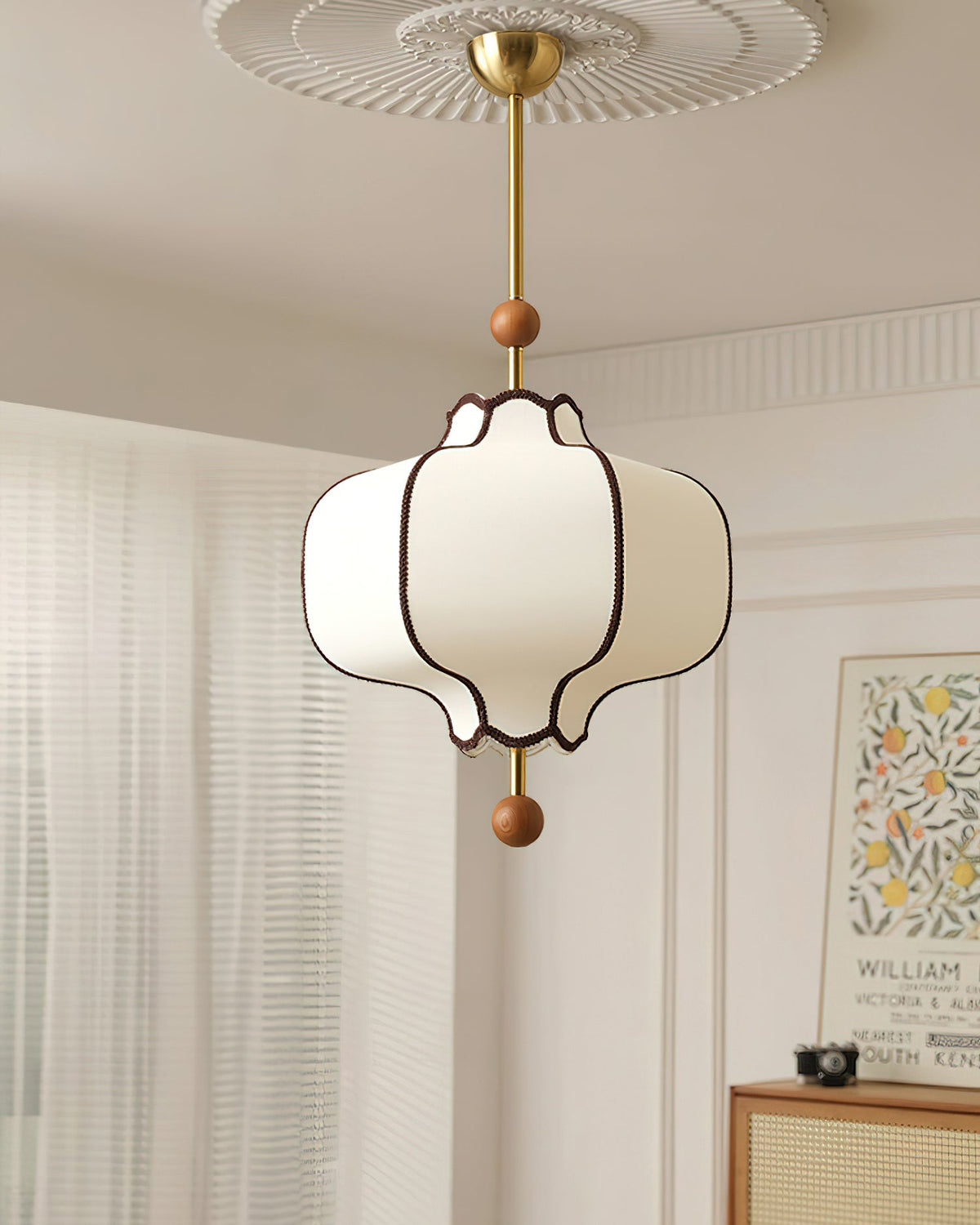 Lustra Suspension Lampe Lanterne en Tissu pour Salon - Neutralighting