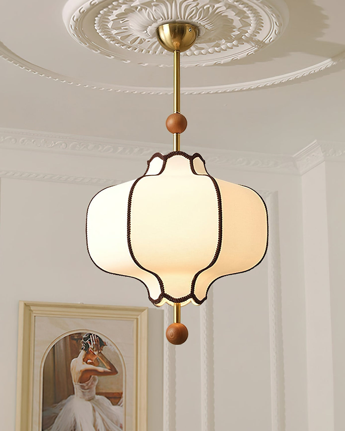 Lustra Suspension Lampe Lanterne en Tissu pour Salon - Neutralighting