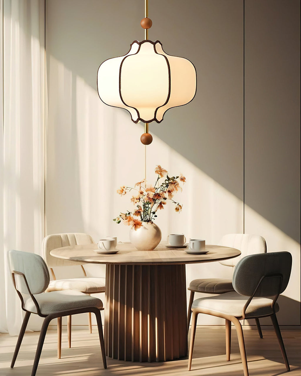 Lustra Suspension Lampe Lanterne en Tissu pour Salon - Neutralighting