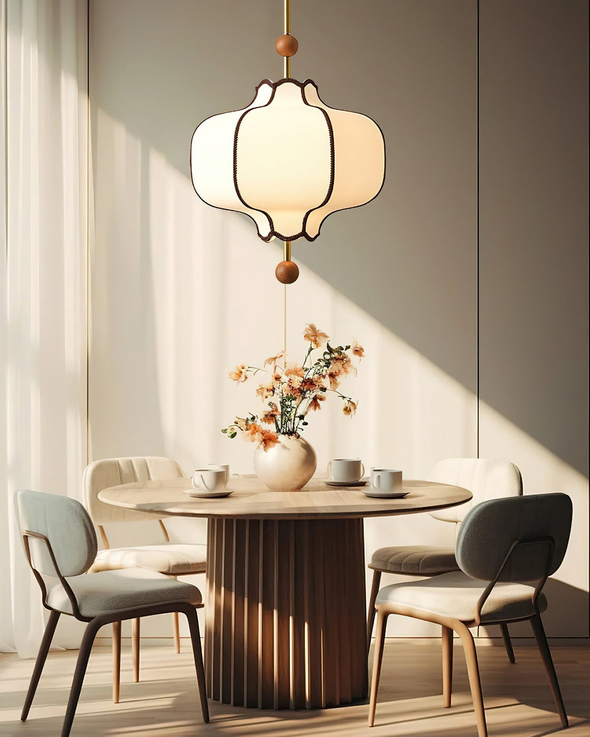 Lustra Suspension Lampe Lanterne en Tissu pour Salon - Neutralighting