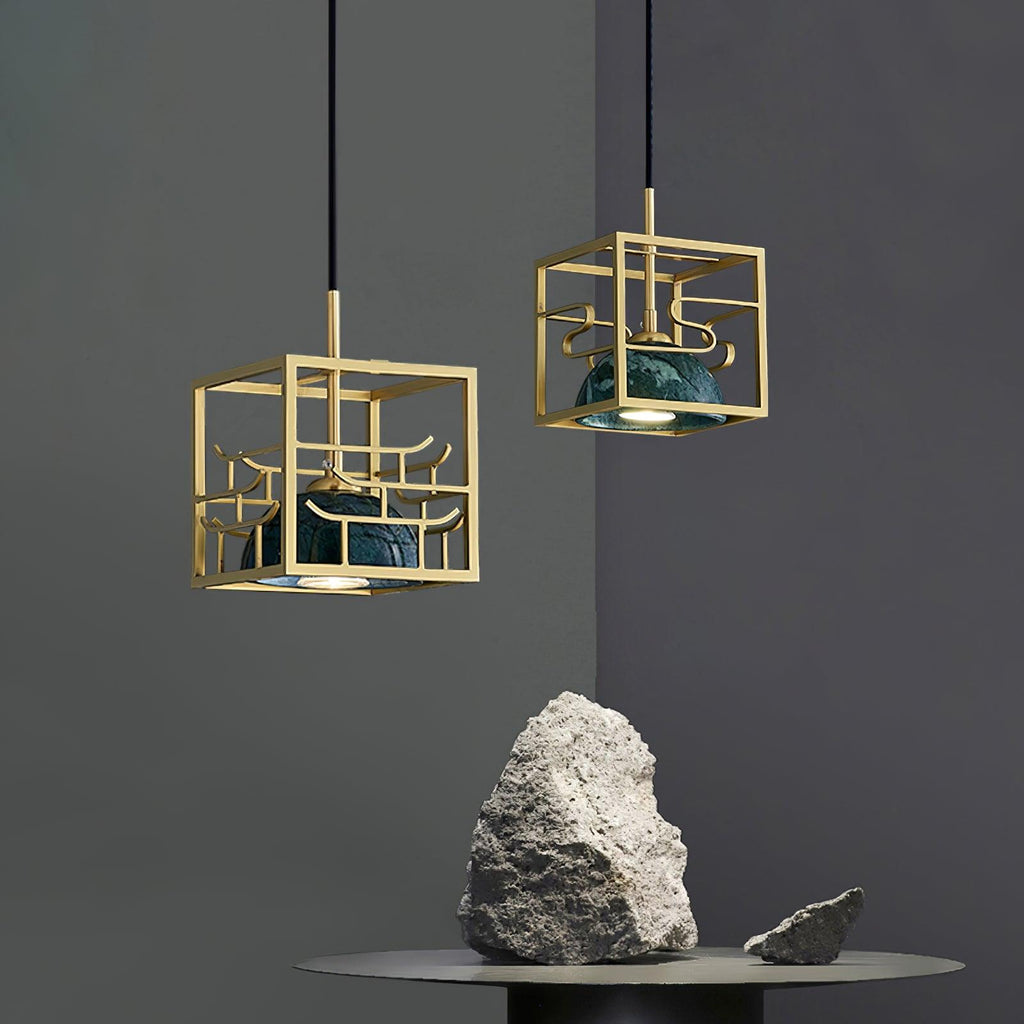 Cubo Lampe Pendante en Laiton Moderne - Neutralighting