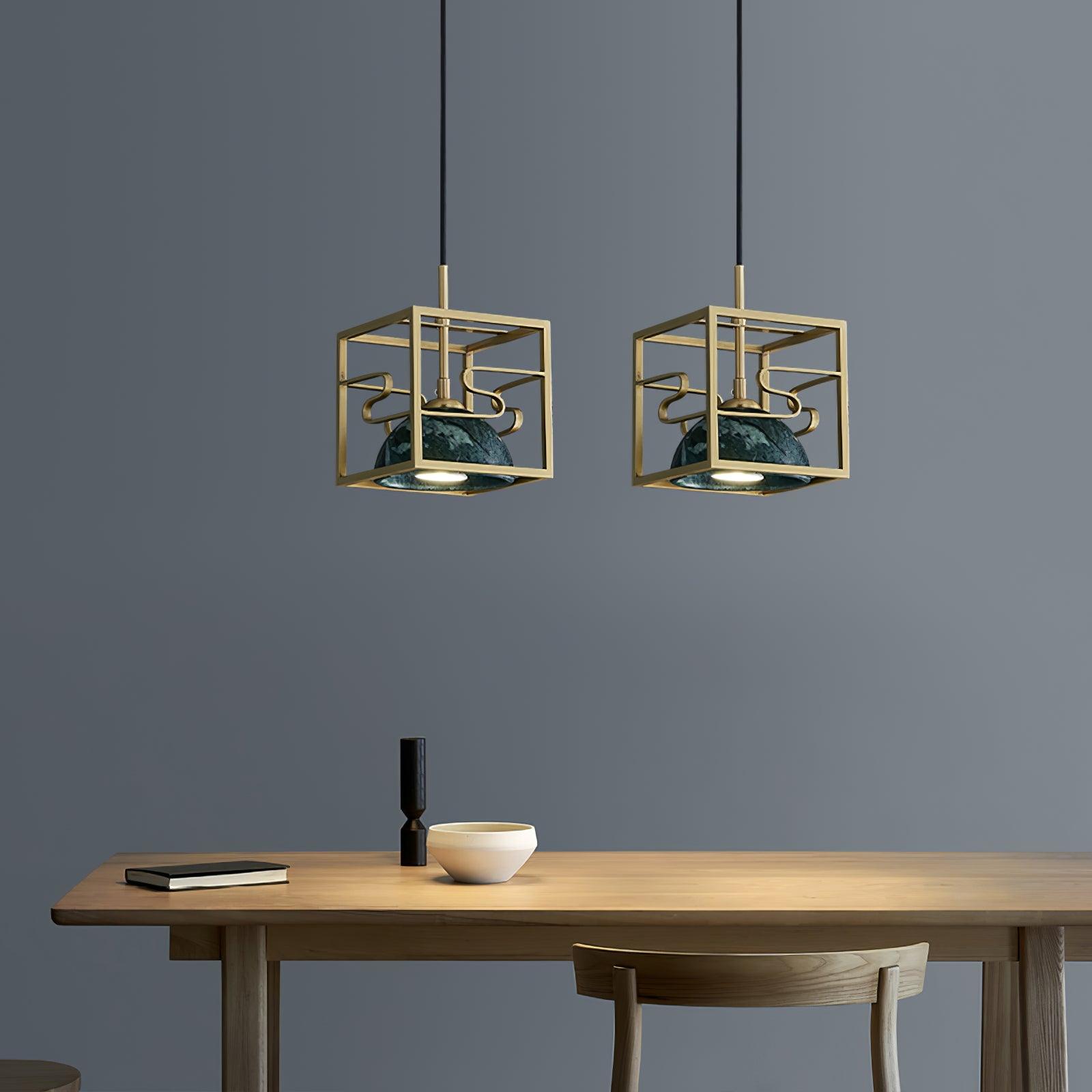 Cubo Lampe Pendante en Laiton Moderne - Neutralighting
