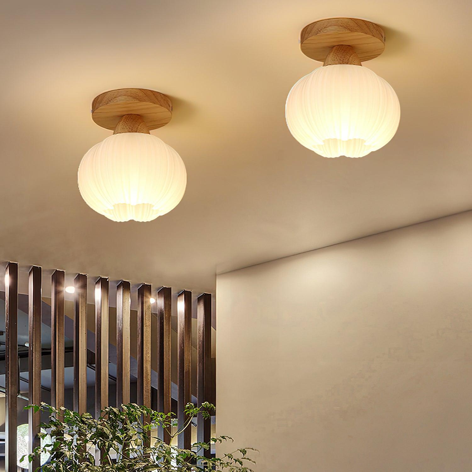 Gleam Grand plafonnier en bois avec sac de fleurs - Neutralighting