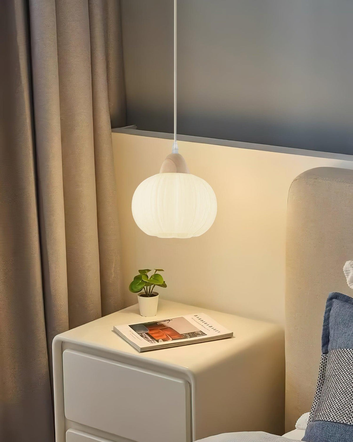 Pumpkin Suspension Lampe en Bois Moderne - Neutralighting