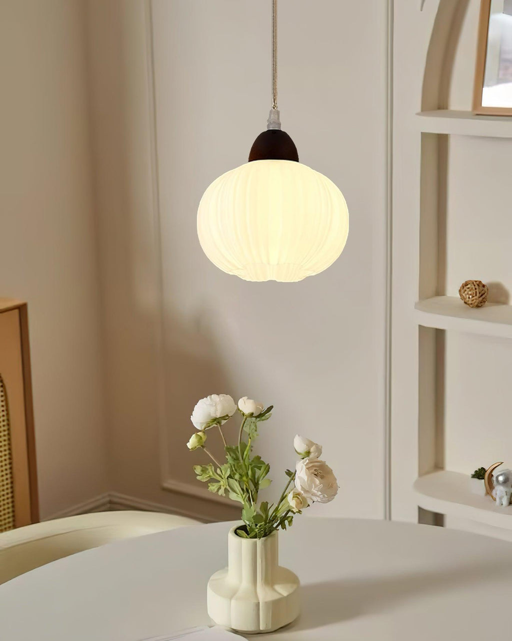 Pumpkin Suspension Lampe en Bois Moderne - Neutralighting