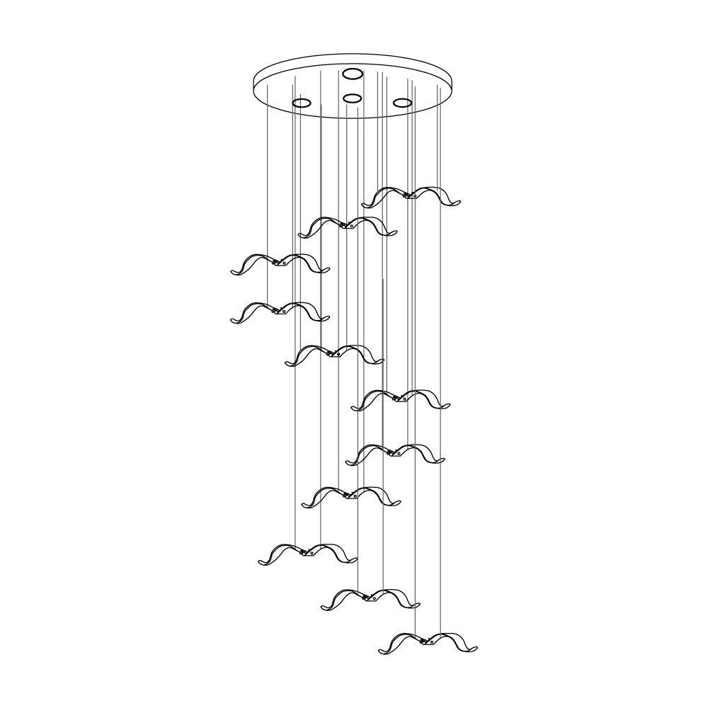 Acariel Chandelier de Luxe Grand en Verre Mouette - Neutralighting