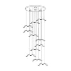 Acariel Chandelier de Luxe Grand en Verre Mouette - Neutralighting