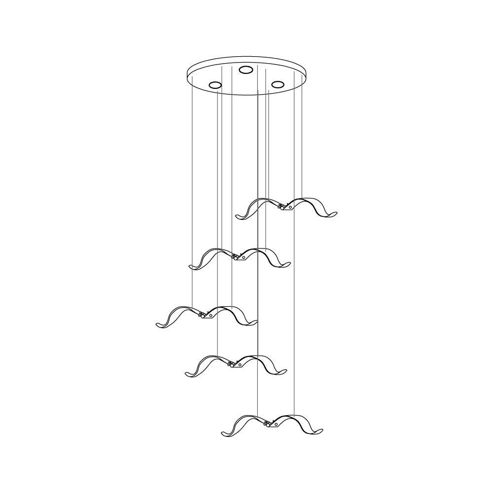 Acariel Chandelier de Luxe Grand en Verre Mouette - Neutralighting