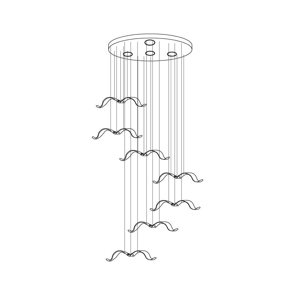Acariel Chandelier de Luxe Grand en Verre Mouette - Neutralighting