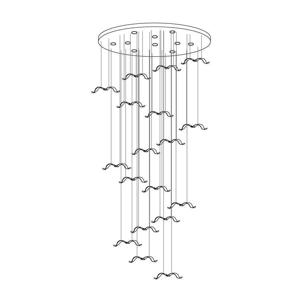 Acariel Chandelier de Luxe Grand en Verre Mouette - Neutralighting