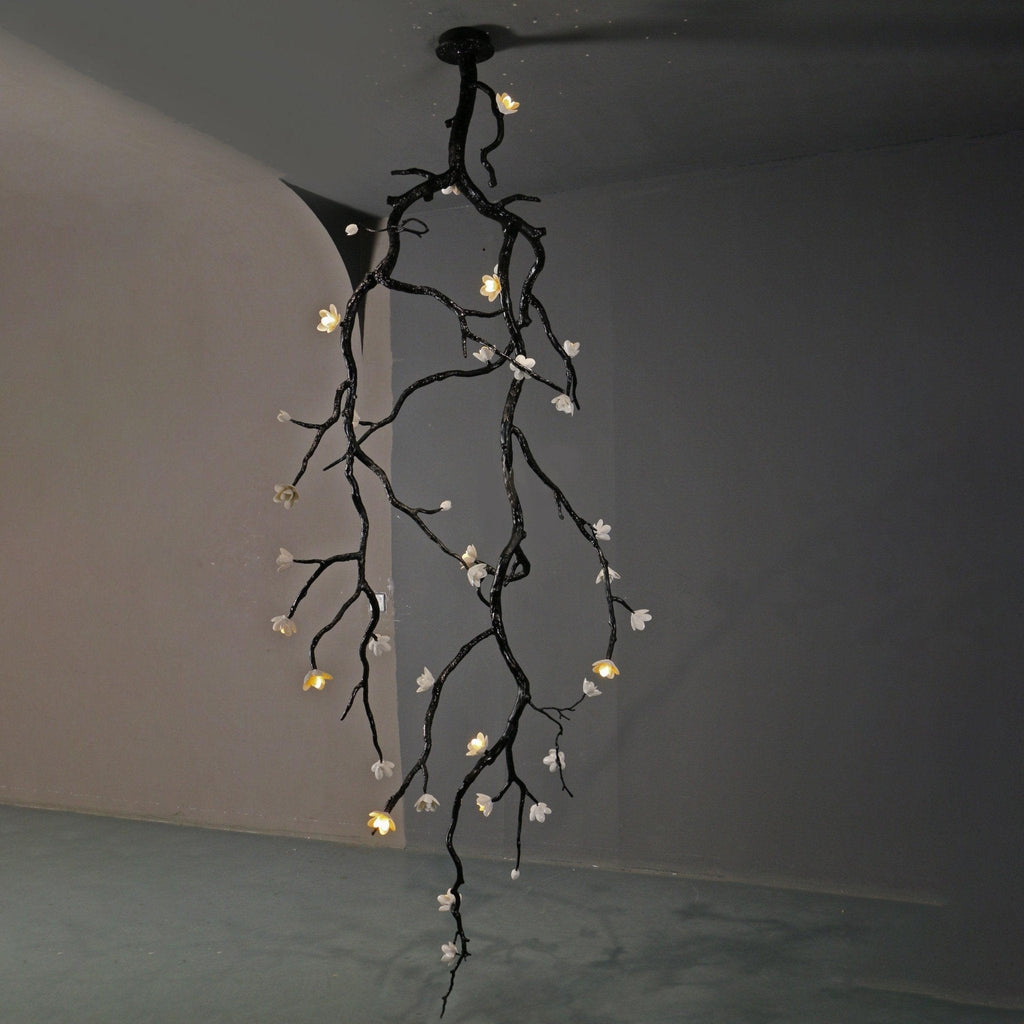 Lustra Lustre Noir Branche Fleur - Neutralighting
