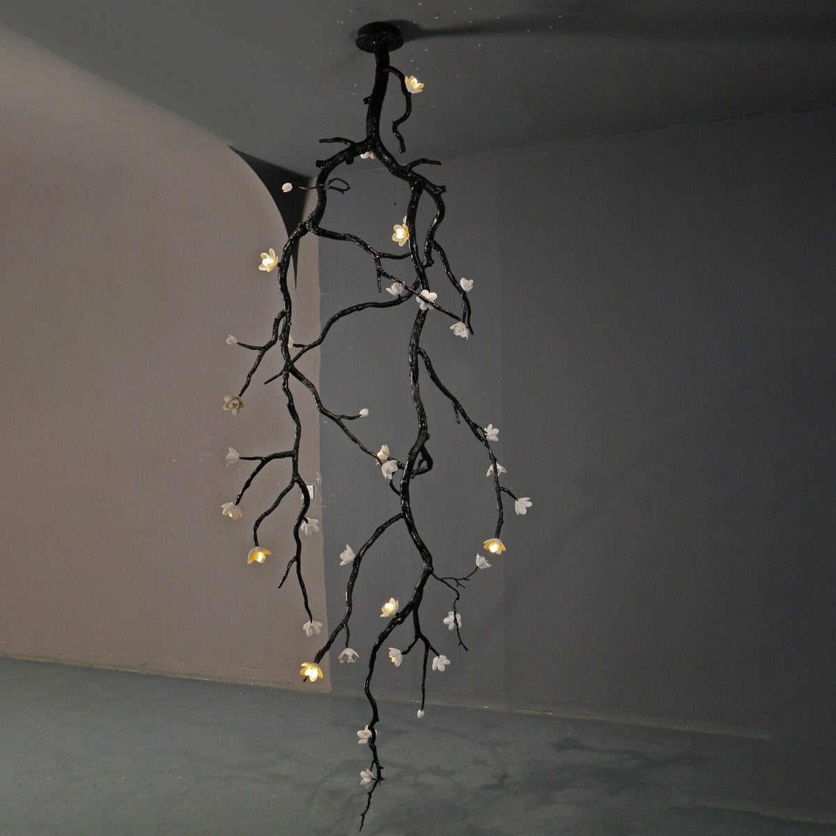 Lustra Lustre Noir Branche Fleur - Neutralighting