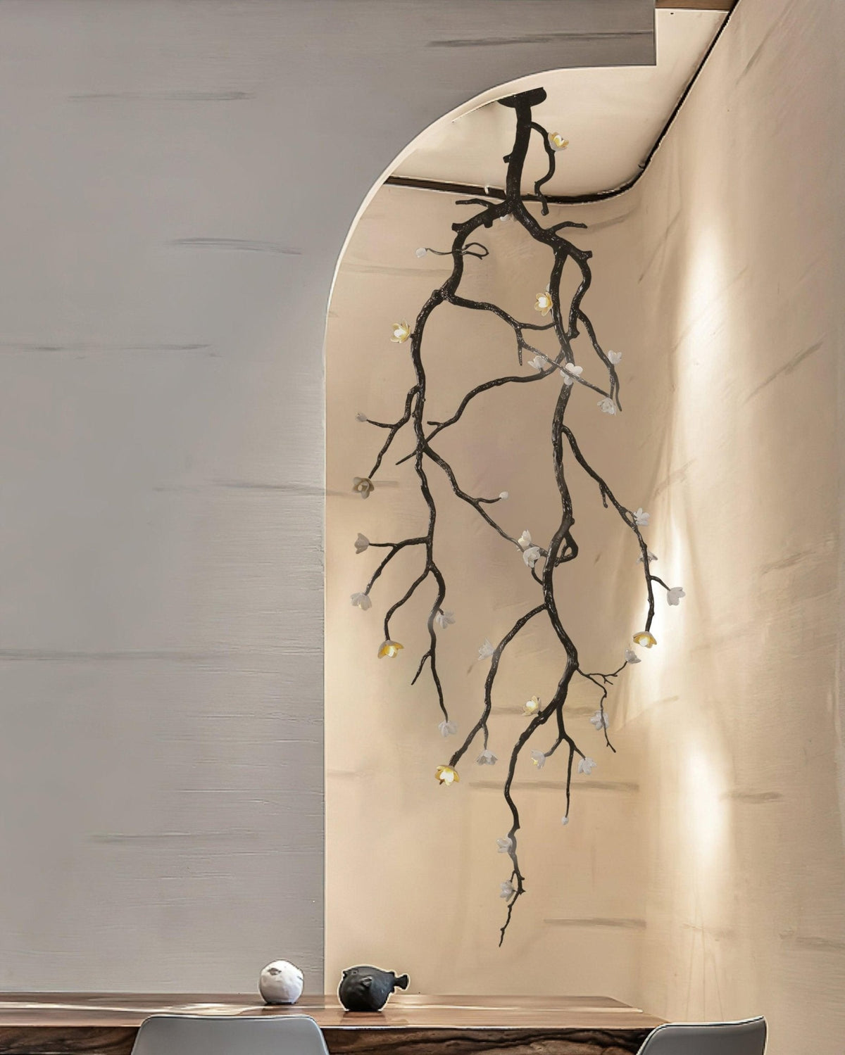 Lustra Lustre Noir Branche Fleur - Neutralighting