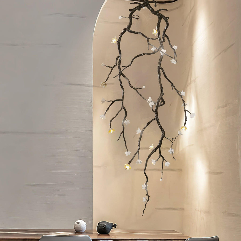Lustra Lustre Noir Branche Fleur - Neutralighting
