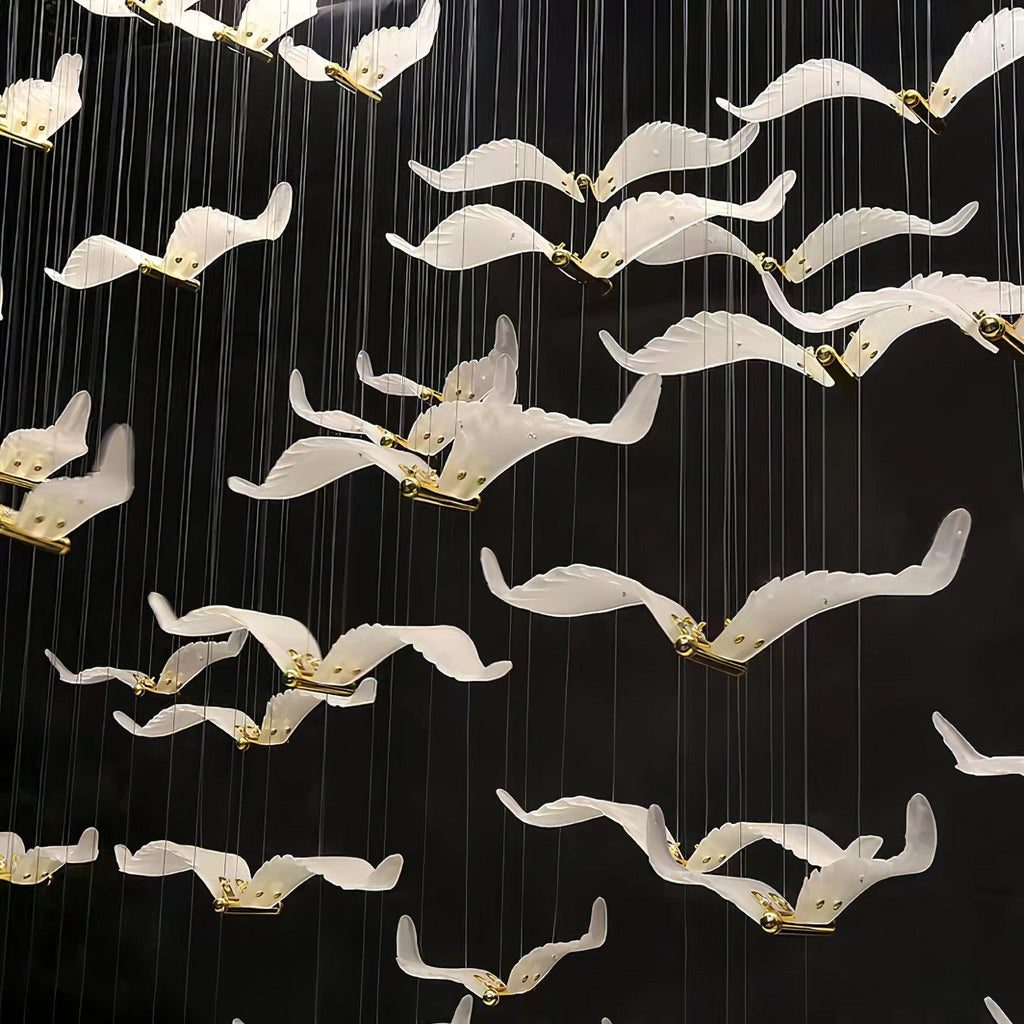 Acariel Chandelier de Luxe Grand en Verre Mouette - Neutralighting