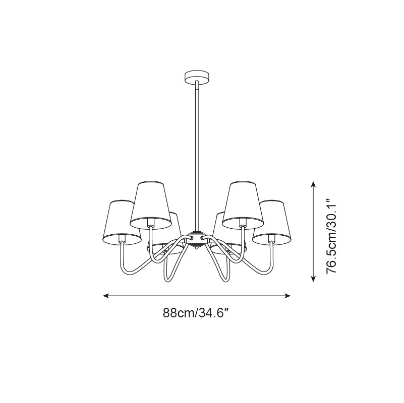 Lassen Lustre Bras Courbés Noirs Moderne - Neutralighting