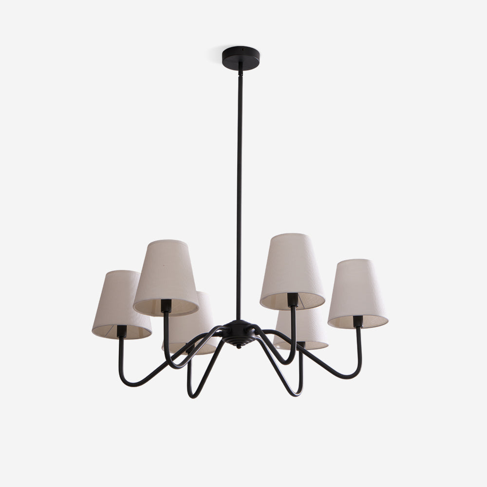 Lassen Lustre Bras Courbés Noirs Moderne - Neutralighting