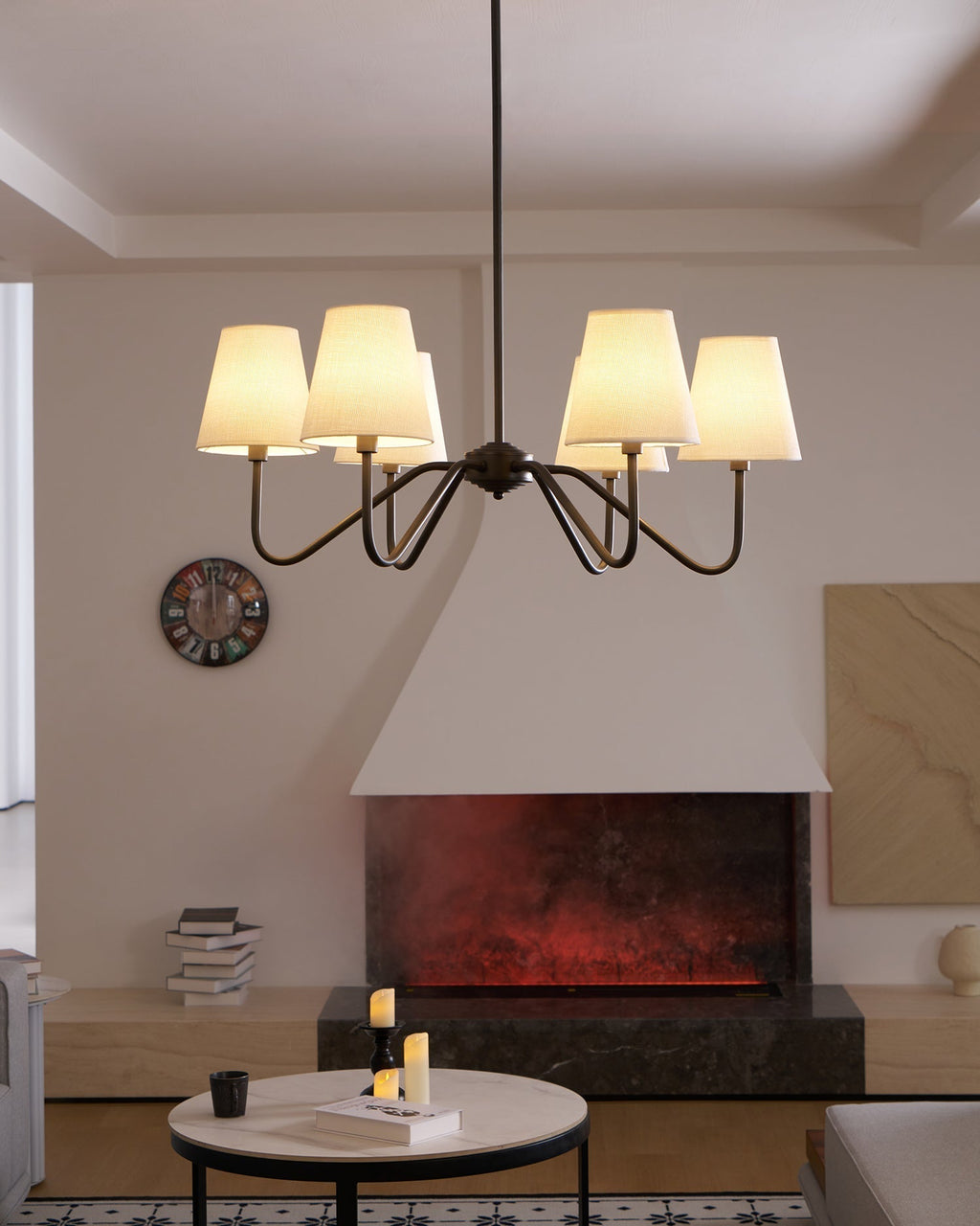 Lassen Lustre Bras Courbés Noirs Moderne - Neutralighting