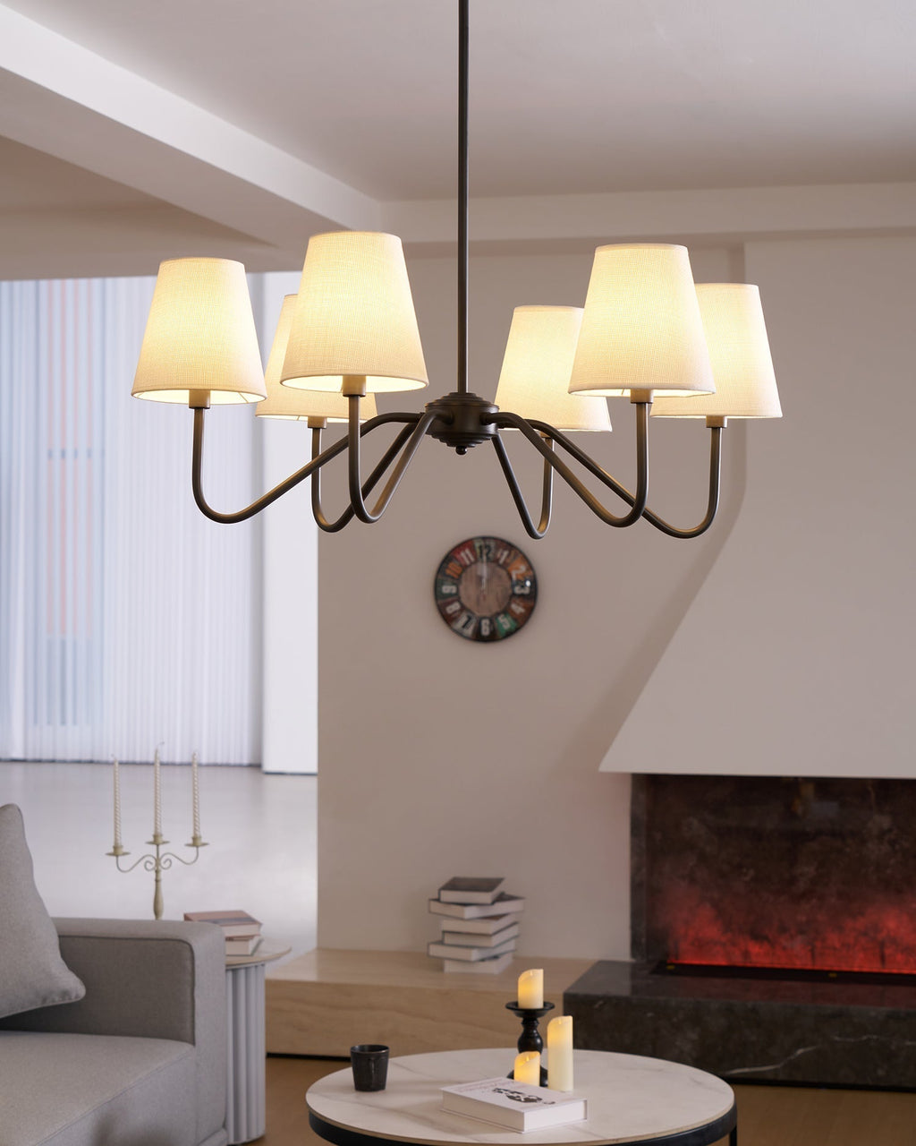 Lassen Lustre Bras Courbés Noirs Moderne - Neutralighting