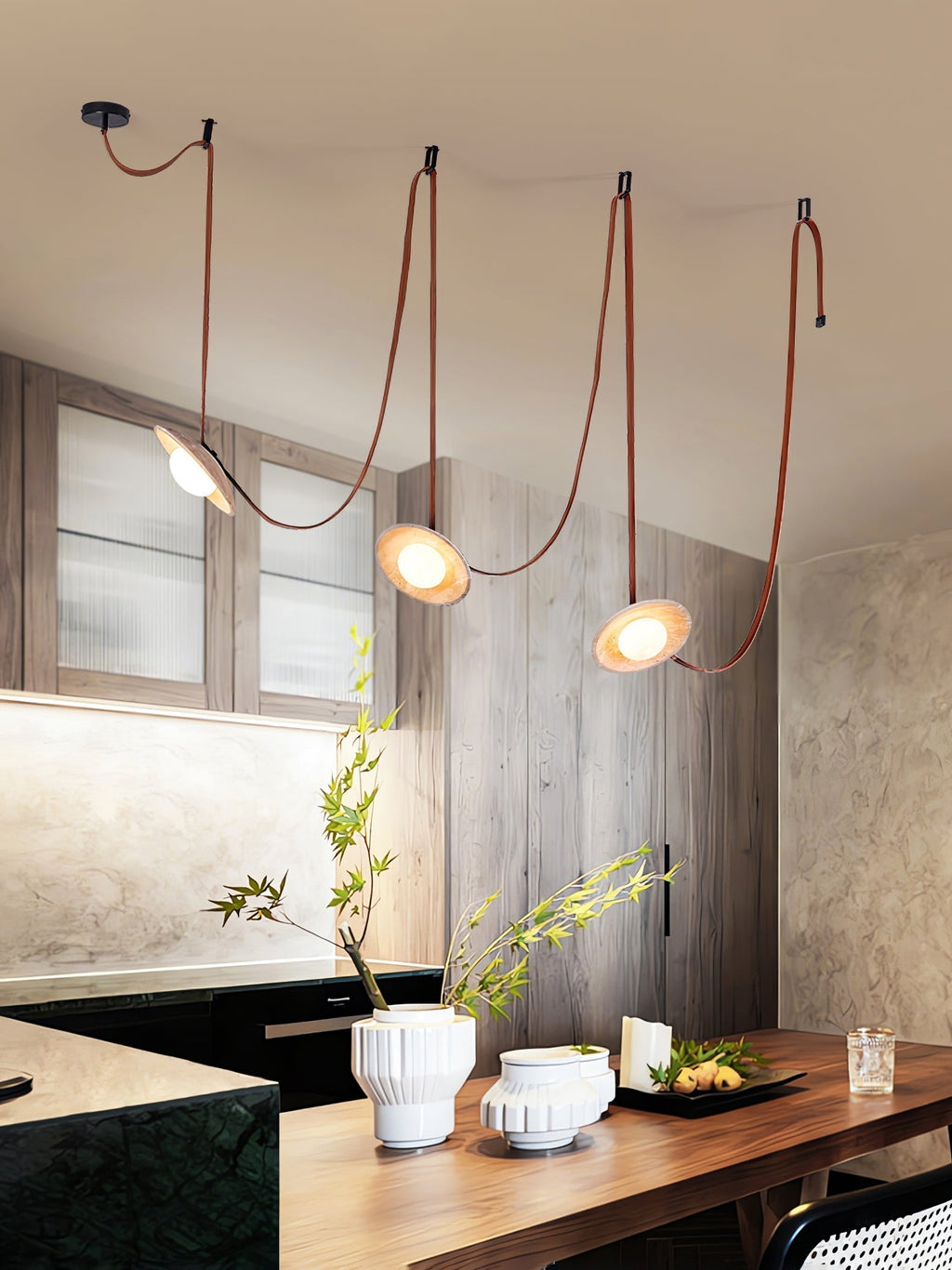 Ulsoryra Organique Travertin Pendentif Lumière Grappe - Neutralighting